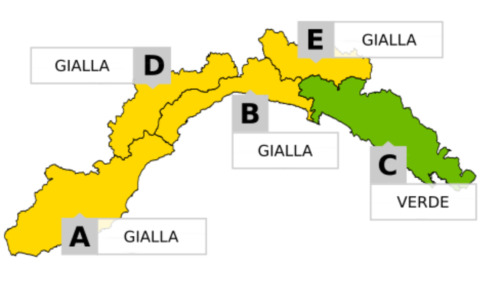 Arpal, allerta gialla su centro ponente della Liguria