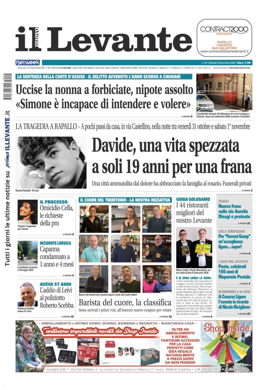 Il Nuovo Levante da oggi in edicola