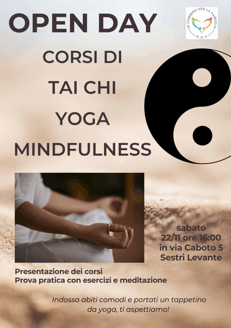 Tai chi, yoga e mindfulness: i corsi dell’associazione “In cammino per la famiglia”