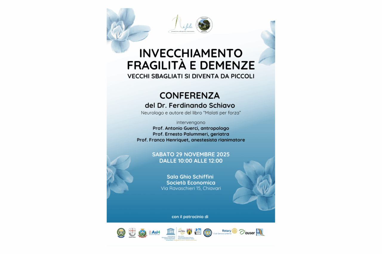 Invecchiamento e benessere degli anziani, se ne parla a Chiavari