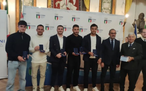 Il Coni ha premiato i calciatori del Sestri Levante