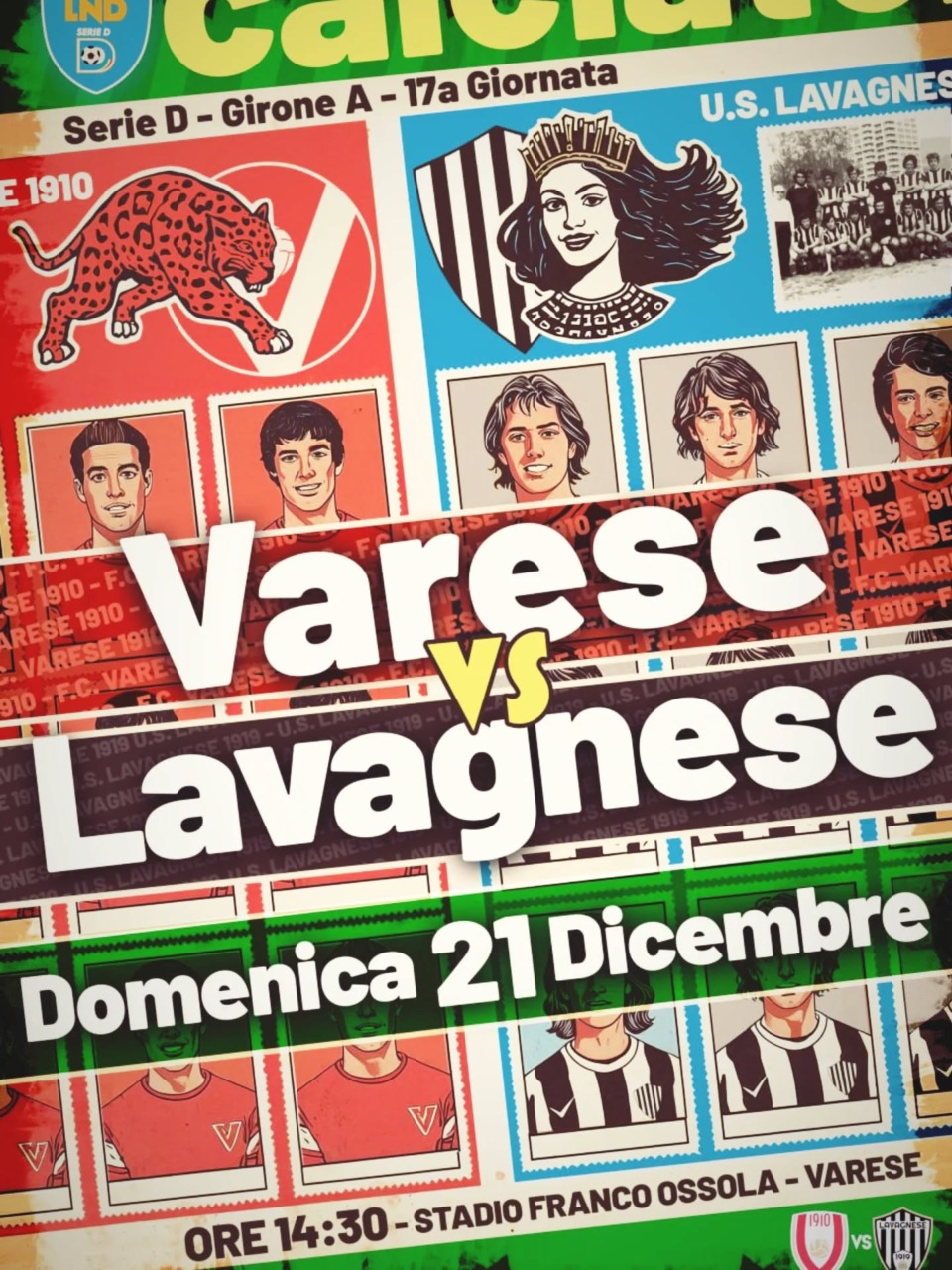 Lavagnese in trasferta allo stadio Franco Ossola di Varese