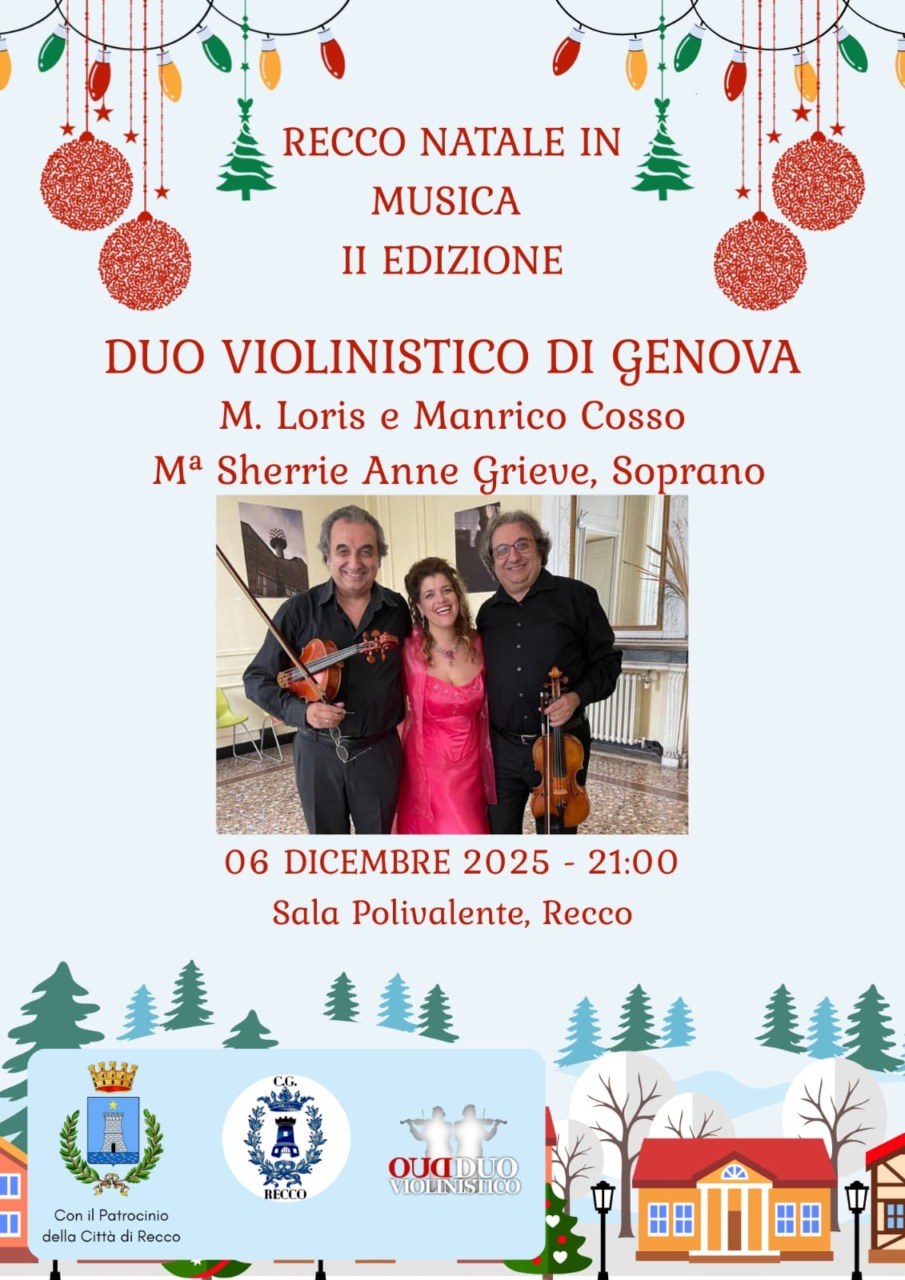 “Natale in Musica” a Recco, sabato 6 dicembre il secondo appuntamento