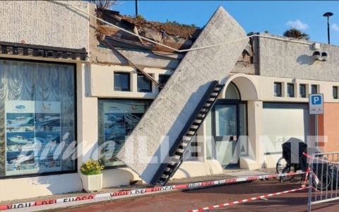 Crollo al Porto di Lavagna, area transennata