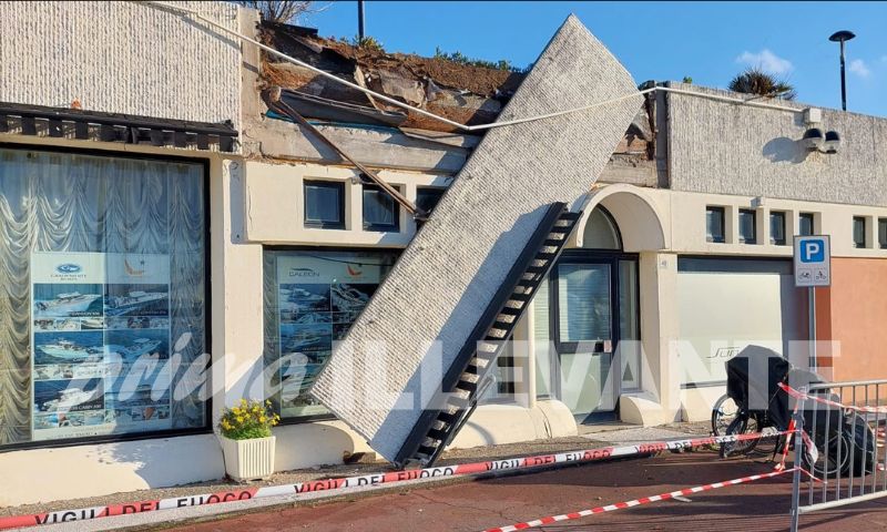 Crollo al Porto di Lavagna, area transennata