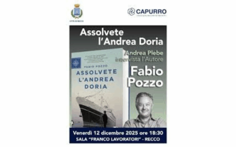 “Assolvete l’Andrea Doria”, il giornalista Fabio Pozzo presenta il suo ultimo libro a Recco