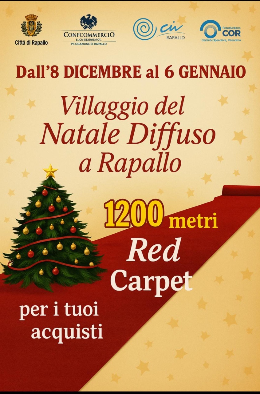 A Rapallo oltre un chilometro di red carpet per Natale