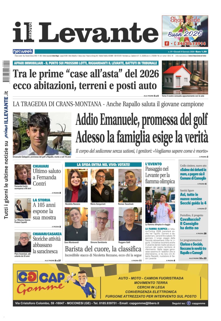 Il Nuovo Levante da oggi in edicola