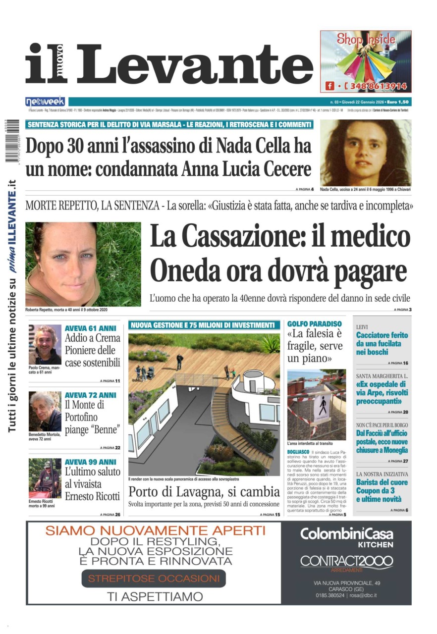Il Nuovo Levante da oggi in edicola