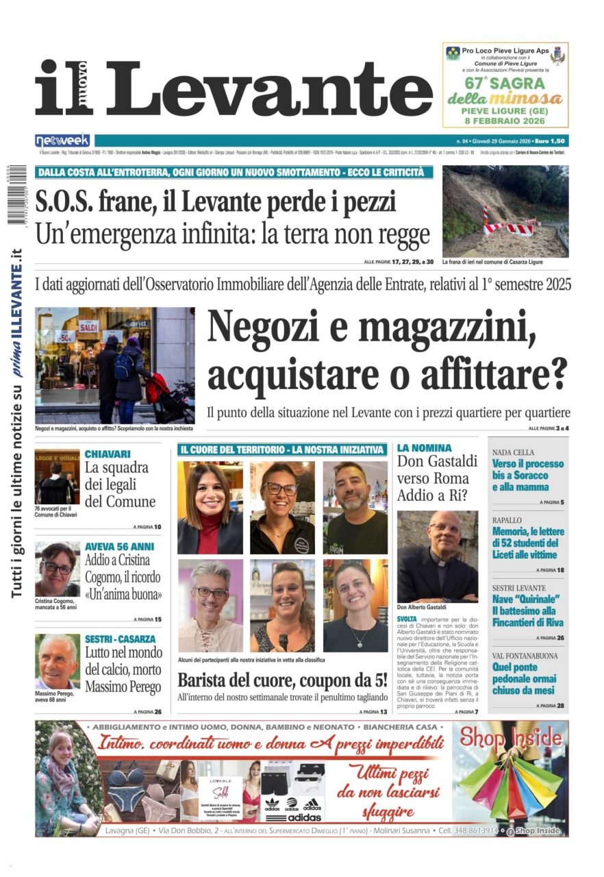 Il Nuovo Levante da oggi in edicola