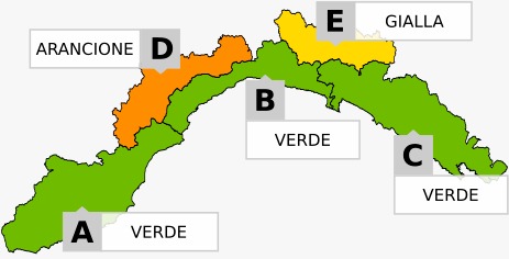 Allerta neve: picco arancione a Ponente (D), da stanotte fiocchi e allerta gialla sui versanti di Levante