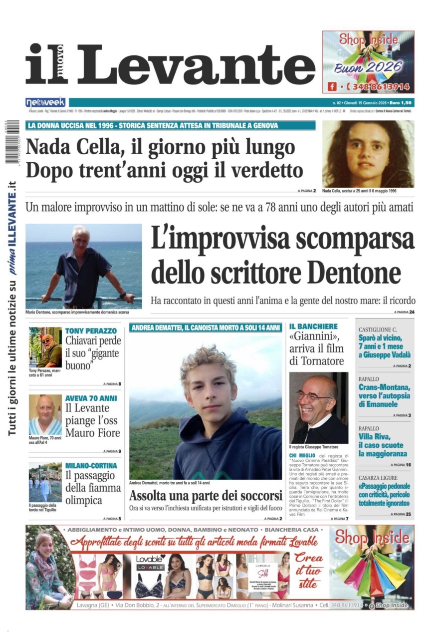 Il Nuovo Levante da oggi in edicola
