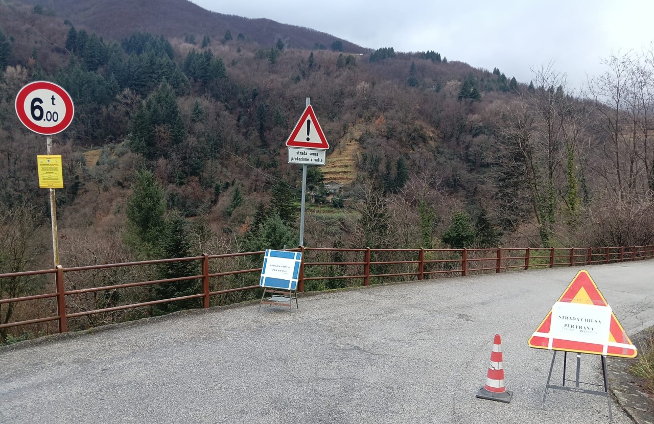 Valle Sturla, nuova frana a Bagoda: chiusa la strada tra Brizzolara e Belpiano