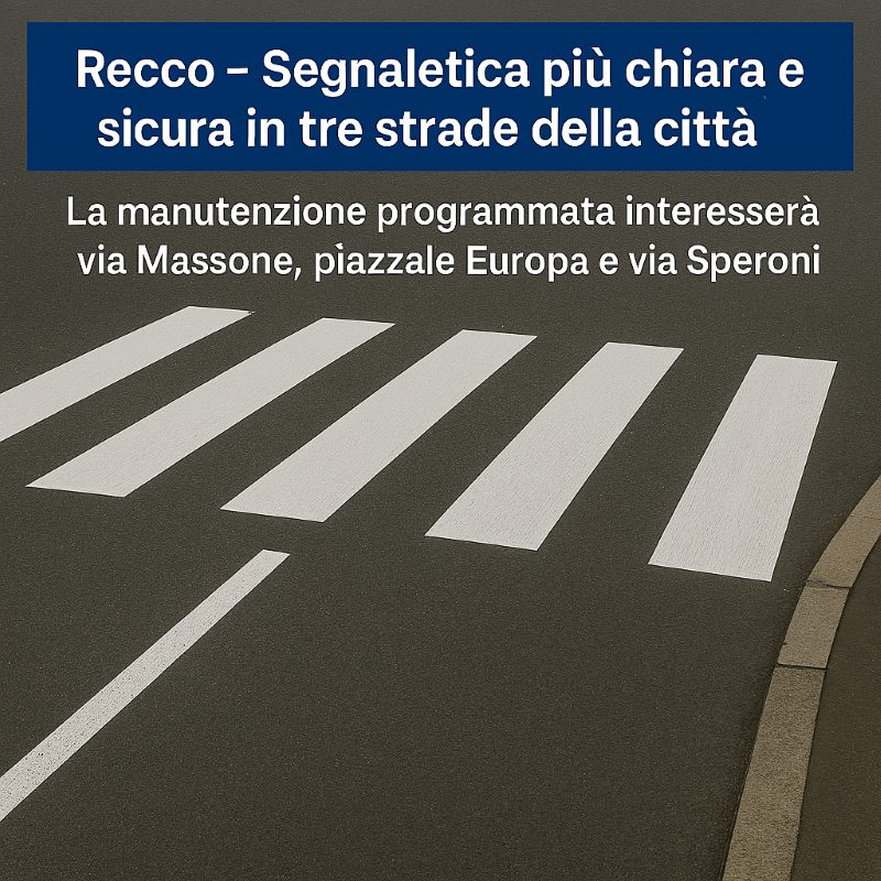 Recco: al via i lavori di rifacimento della segnaletica orizzontale