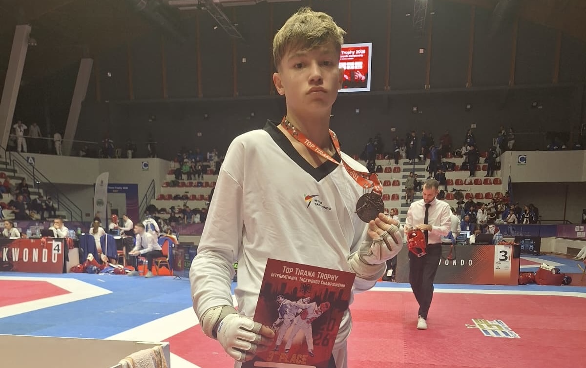 Taekwondo, il sorese Matteo Cafferata brilla a Tirana tra i giganti mondiali