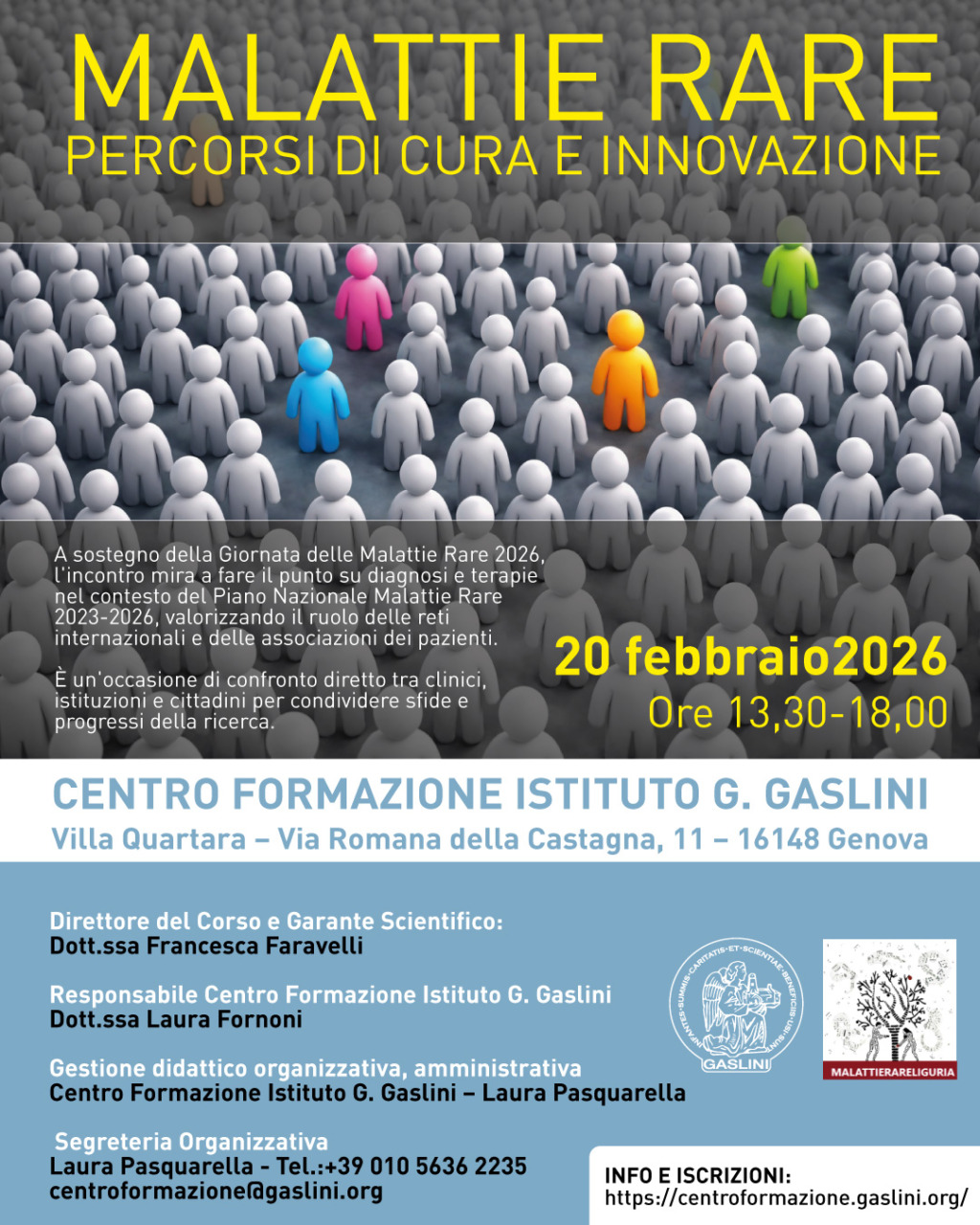 Febbraio mese delle malattie rare: al Gaslini due appuntamenti su ricerca e percorsi di cura