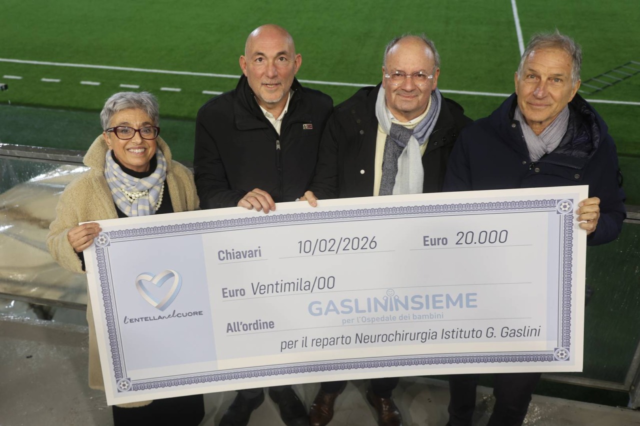 Entella nel cuore, donazione all’Istituto Giannina Gaslini di Genova