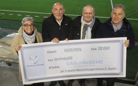Entella nel cuore, donazione all’Istituto Giannina Gaslini di Genova