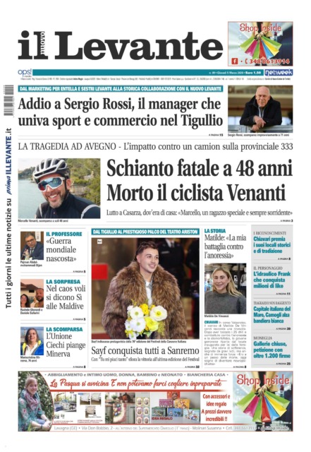 Il Nuovo Levante da oggi in edicola