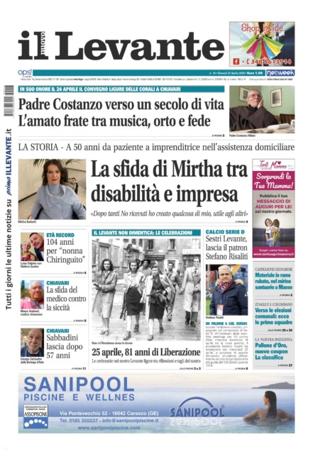 Il Nuovo Levante da oggi in edicola