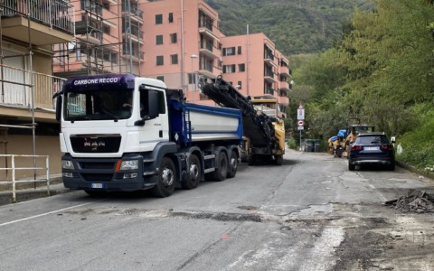 A Recco partiti i lavori di asfaltatura in via della Ne