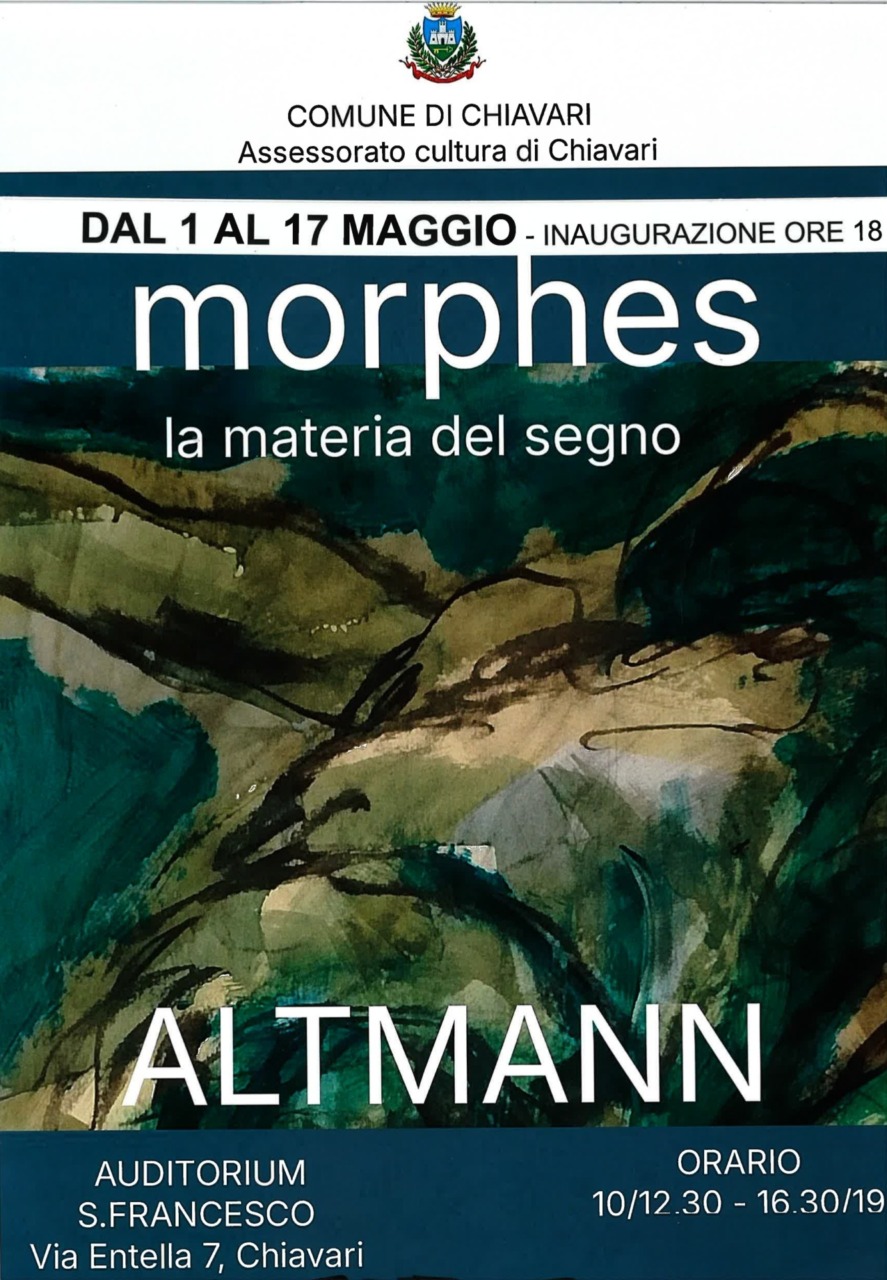 “Morphes”, la mostra di Roberto Altmann  nel foyer dell’auditorium San Francesco
