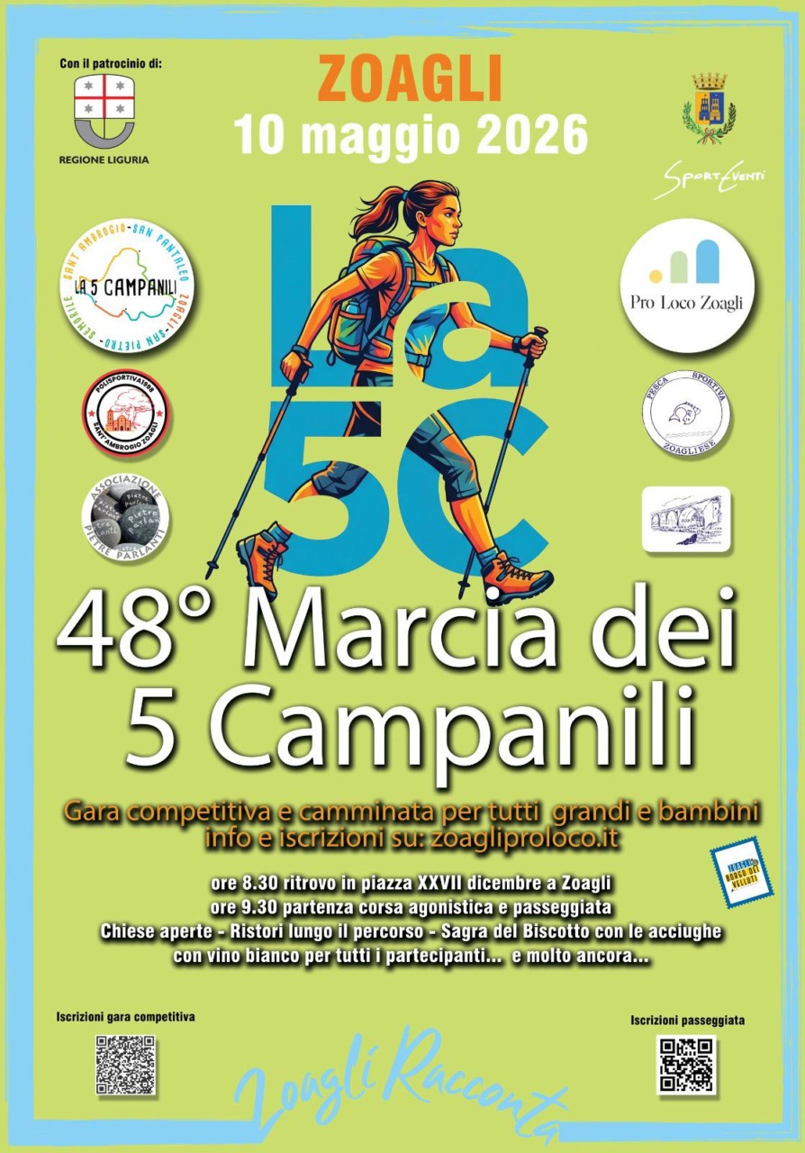 Torna la Marcia dei 5 Campanili a Zoagli