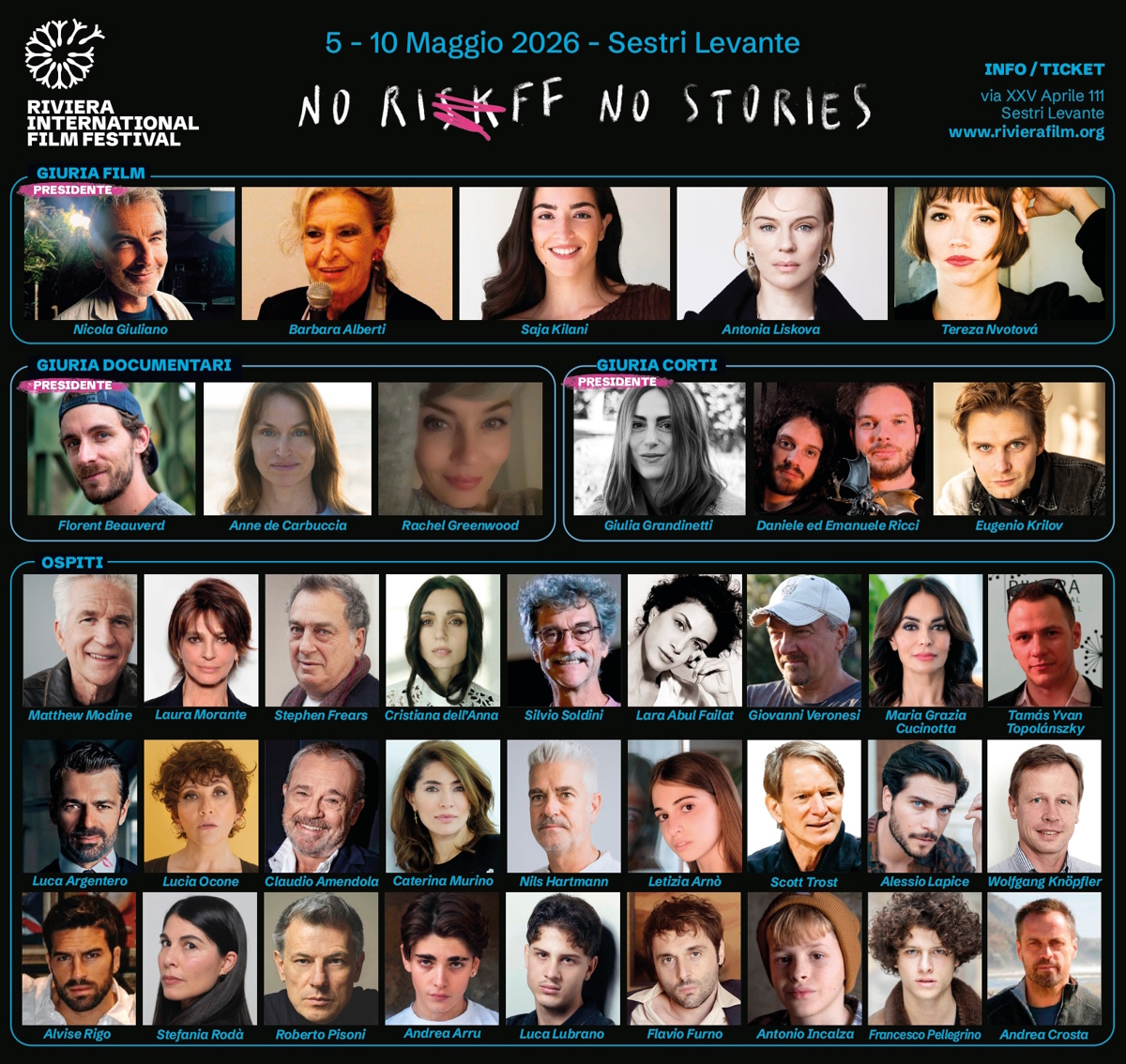 Riviera International Film Festival: tutti gli ospiti, i film e gli eventi della 10ª edizione