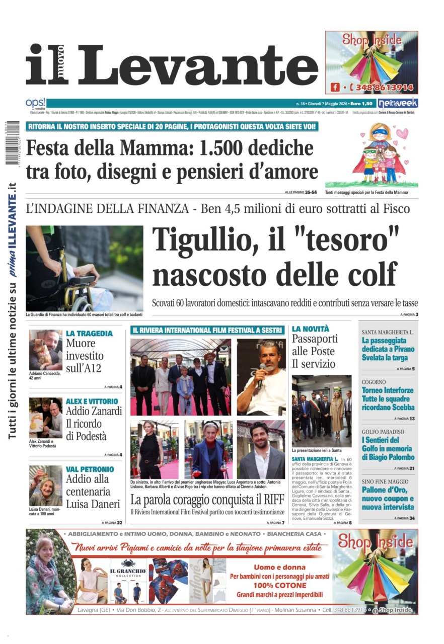 Il Nuovo Levante da oggi in edicola