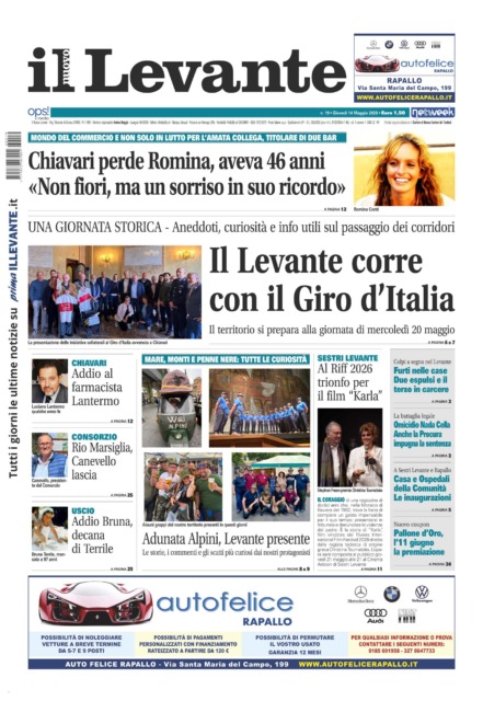 Il Nuovo Levante da oggi in edicola
