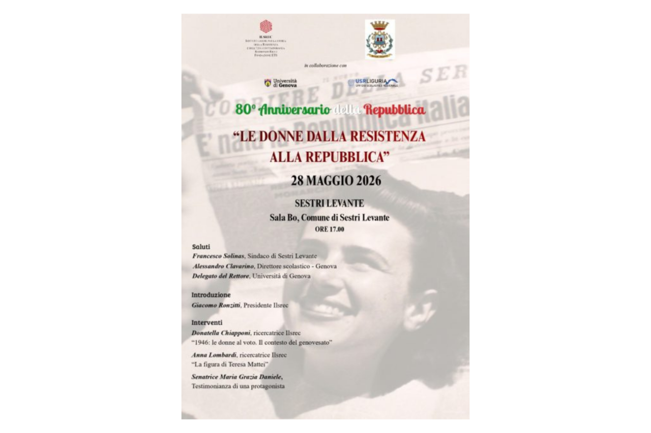 Le donne che hanno costruito la Repubblica: incontro pubblico a Sestri Levante
