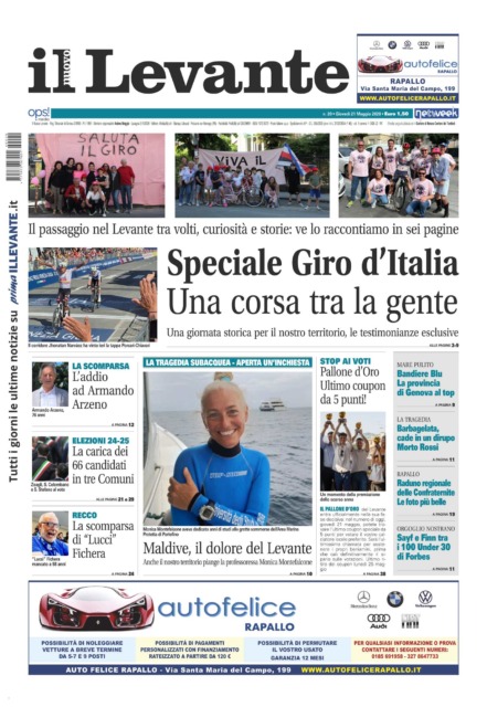Il Nuovo Levante da oggi in edicola