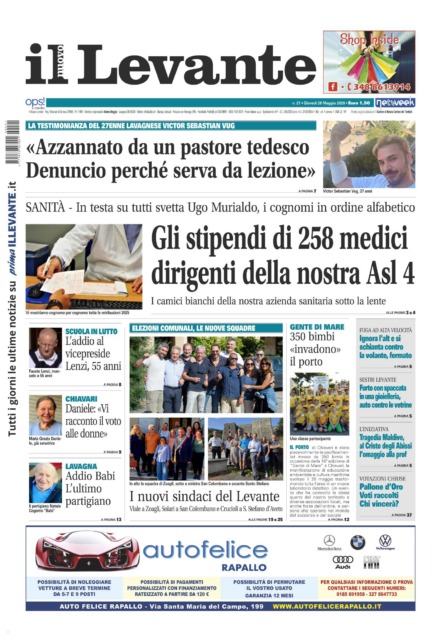 Il Nuovo Levante da oggi in edicola