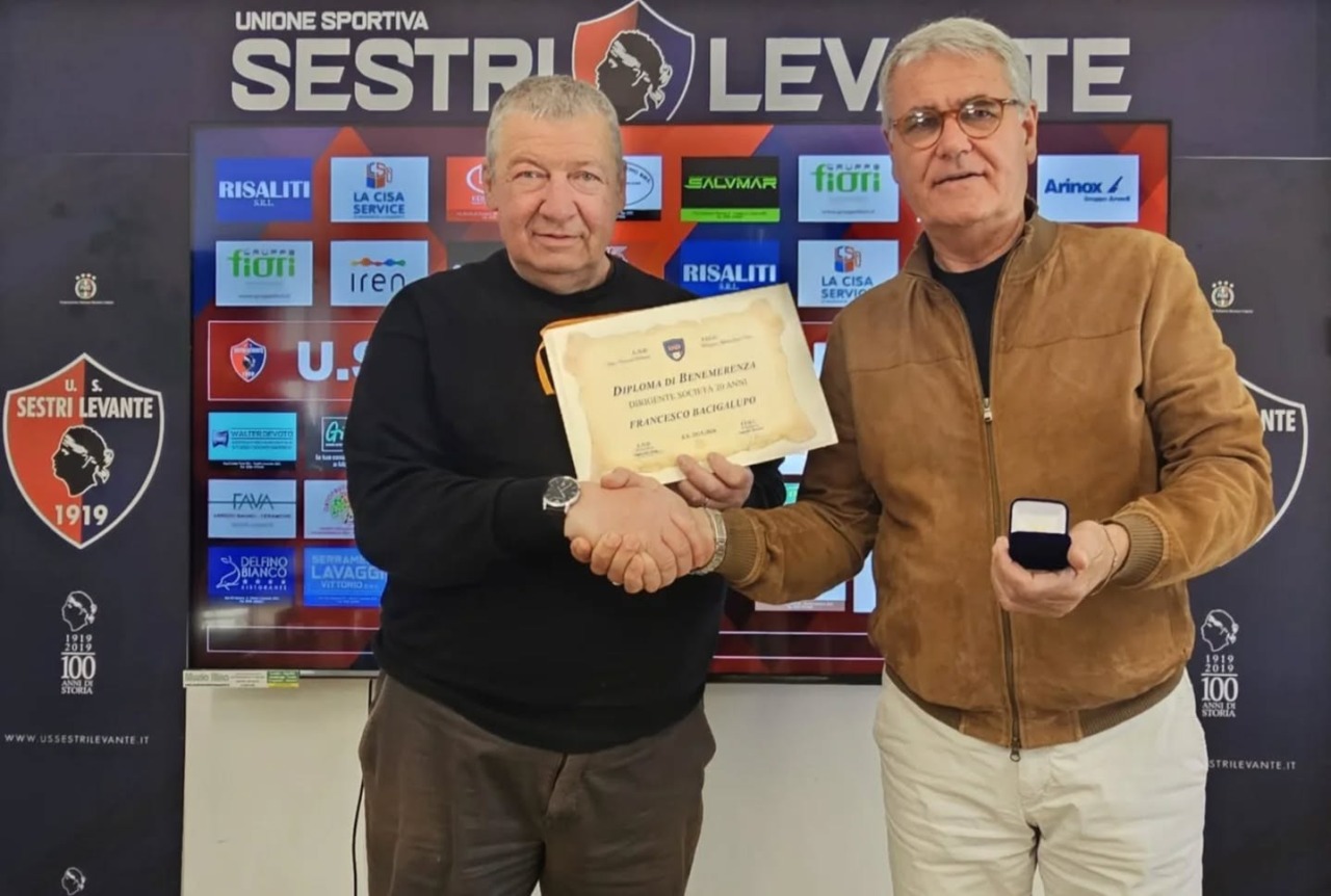Sestri Levante, 20 anni di dedizione: premio FIGC-LND a Francesco Bacigalupo