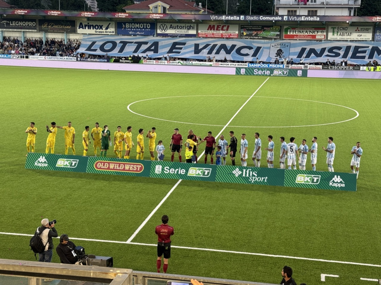 Virtus Entella-Carrarese, il primo tempo finisce 1 a 0
