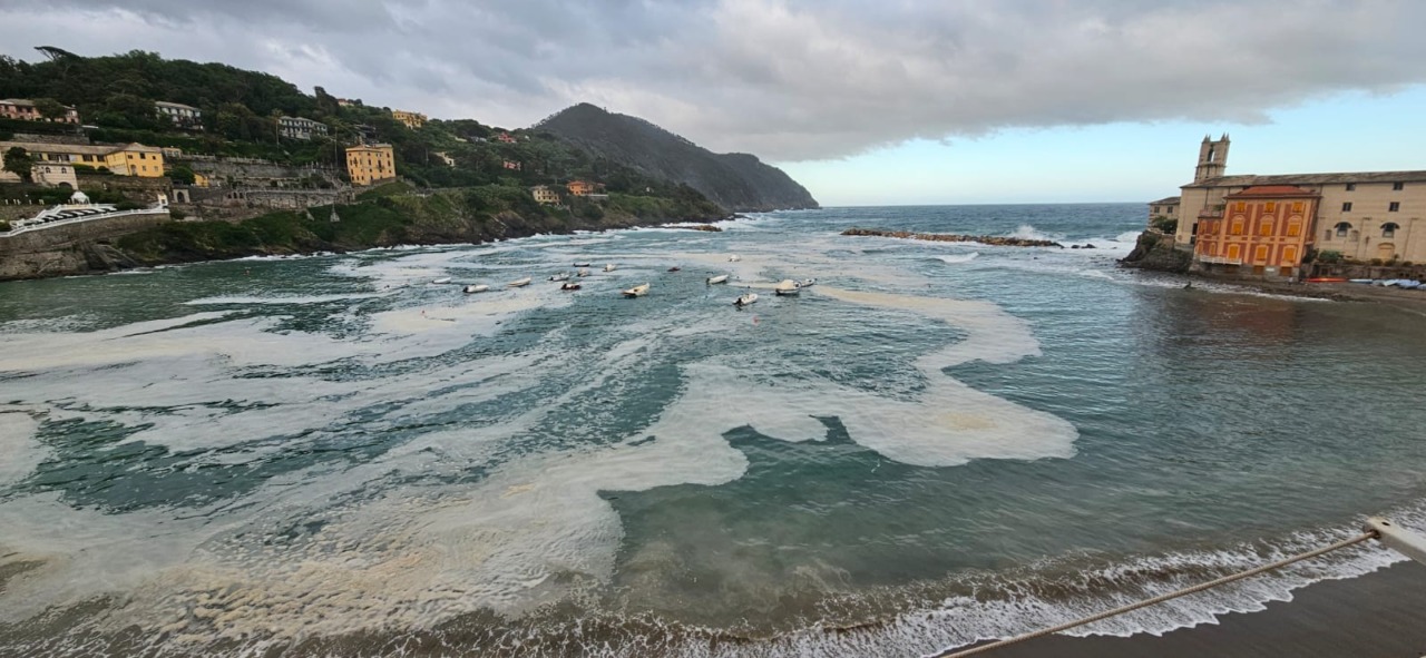 Baia del Silenzio si colora di giallo: il mare tinto dal polline