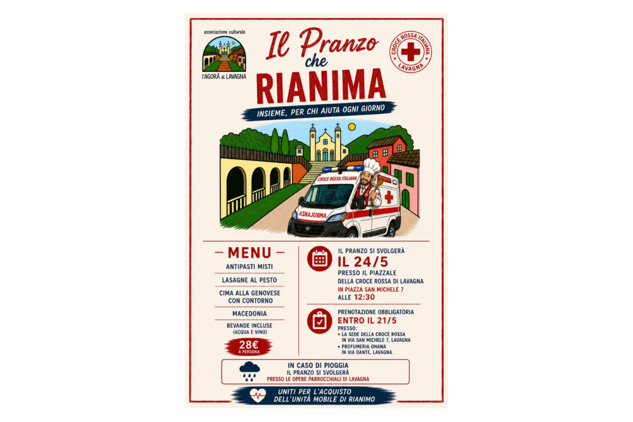 “Il pranzo che rianima”: l’appuntamento a favore della Croce Rossa di Lavagna