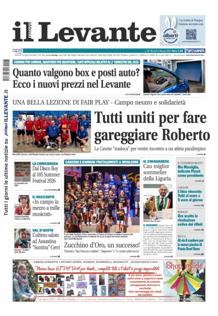 Il Nuovo Levante da oggi in edicola