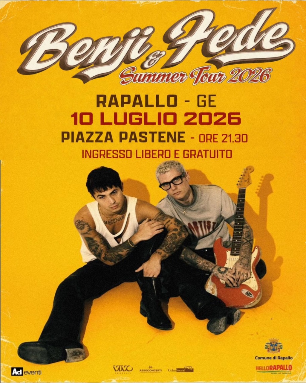 Rapallo accende l’estate con il concerto di Benji & Fede