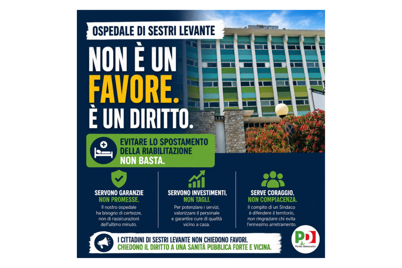 Ospedale di Sestri, il Pd: “Bene lo stop al trasferimento, ma niente trionfalismi”