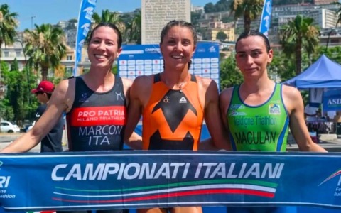 Sori festeggia Francesca Calvauna, nuova campionessa italiana assoluta di Aquathlon
