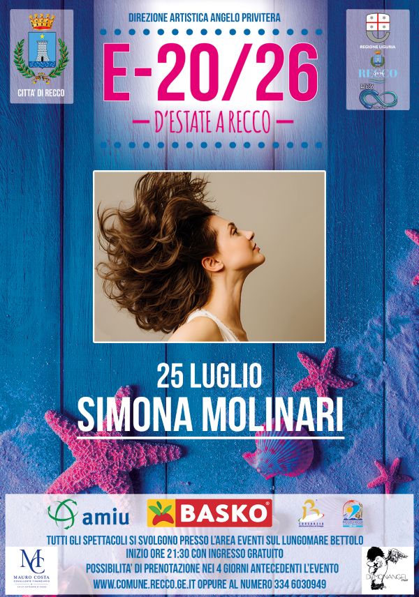 A Recco Simona Molinari apre la rassegna “E-20/26”