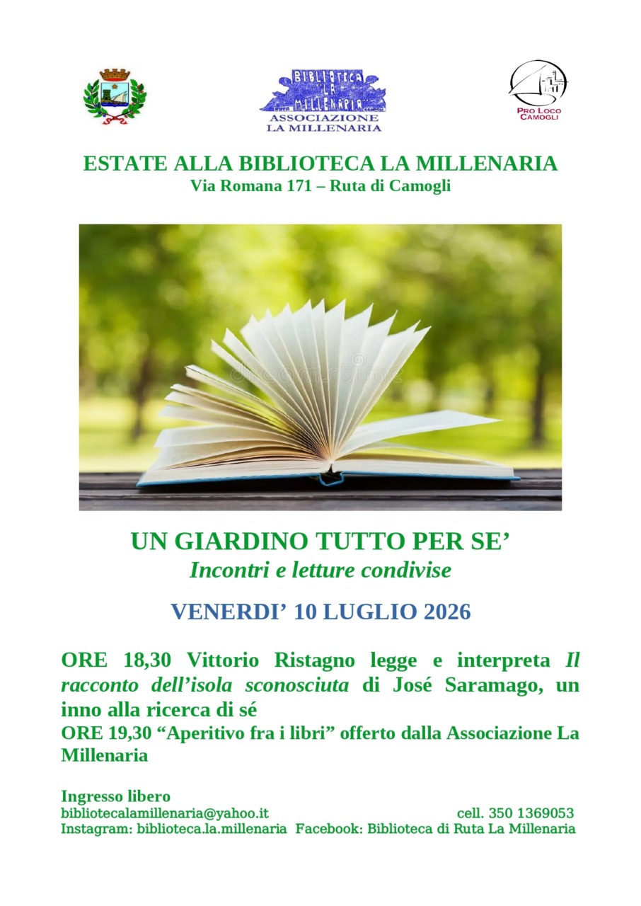 Venerdì l’ultima lettura condivisa alla biblioteca la Millenaria di Camogli