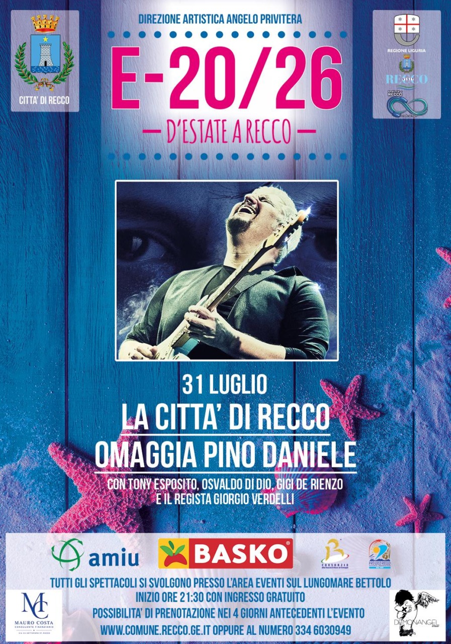 A Recco una serata omaggio a Pino Daniele