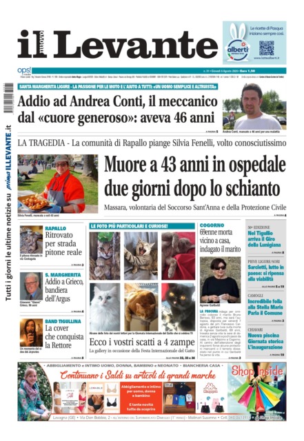 Il Nuovo Levante da oggi in edicola