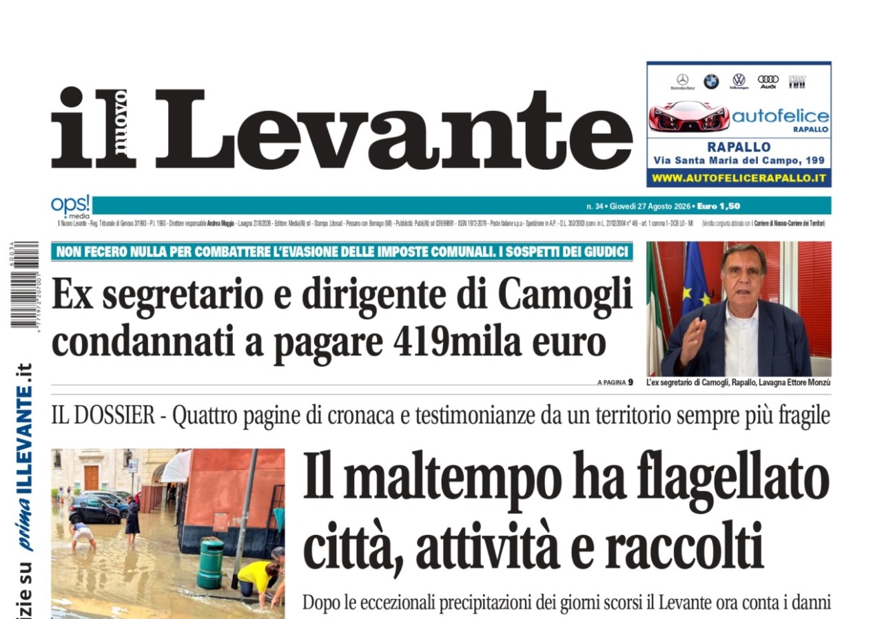 Il Nuovo Levante da oggi in edicola