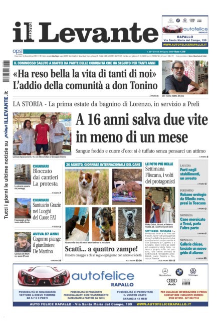Il Nuovo Levante da oggi in edicola