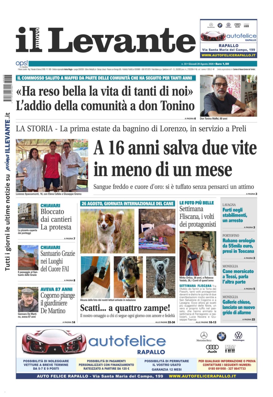 Il Nuovo Levante da oggi in edicola