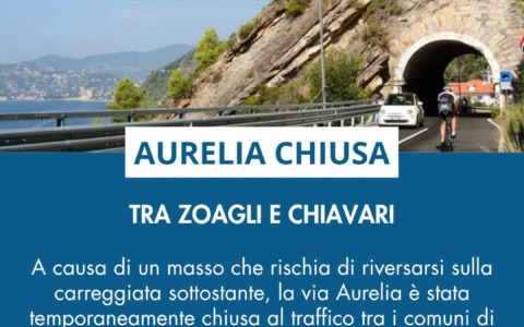 Via Aurelia chiusa tra Zoagli e Chiavari