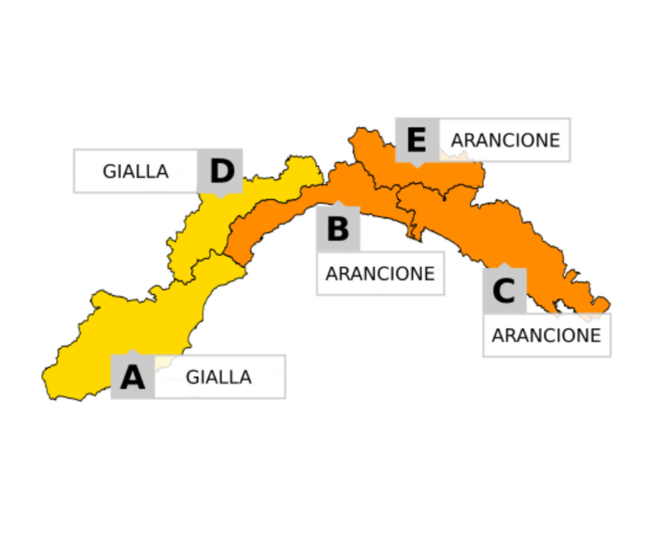 Allerta arancione per temporali su Centro e Levante della Liguria domani, venerdì 21 agosto